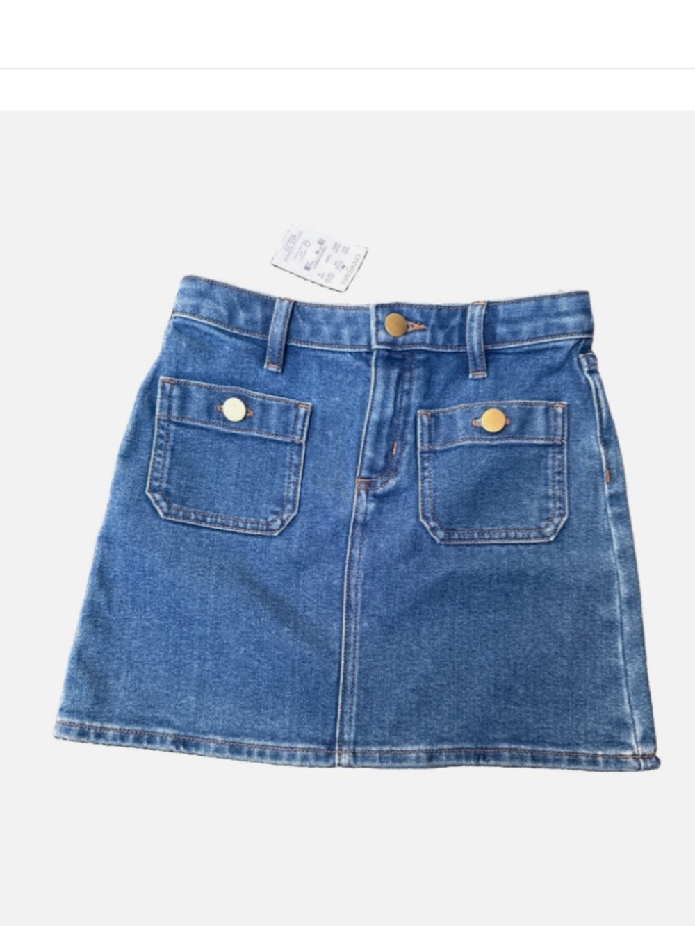 Girls' denim patch-pocket Sailor skirt Size 8 New With Tag